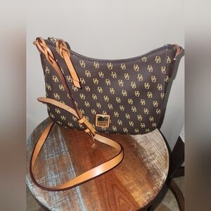 Dooney & Bourke Leather Gretta Crossbody Bag Brown Signature DB NWOT
